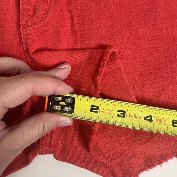 EEUC Madewell Red Denim Cut Off Shorts Size 26 Inseam 2" Jean Low Rise - Picture 9 of 10